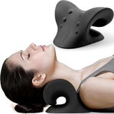 RESTCLOUD Neck and Shoulder Relaxer, Cervical Traction Device for TMJ Pain Relief and Cervical Spine Alignment, Chiropractic Pillow, Neck Stretcher (Black) - Showlu Well Nation Store